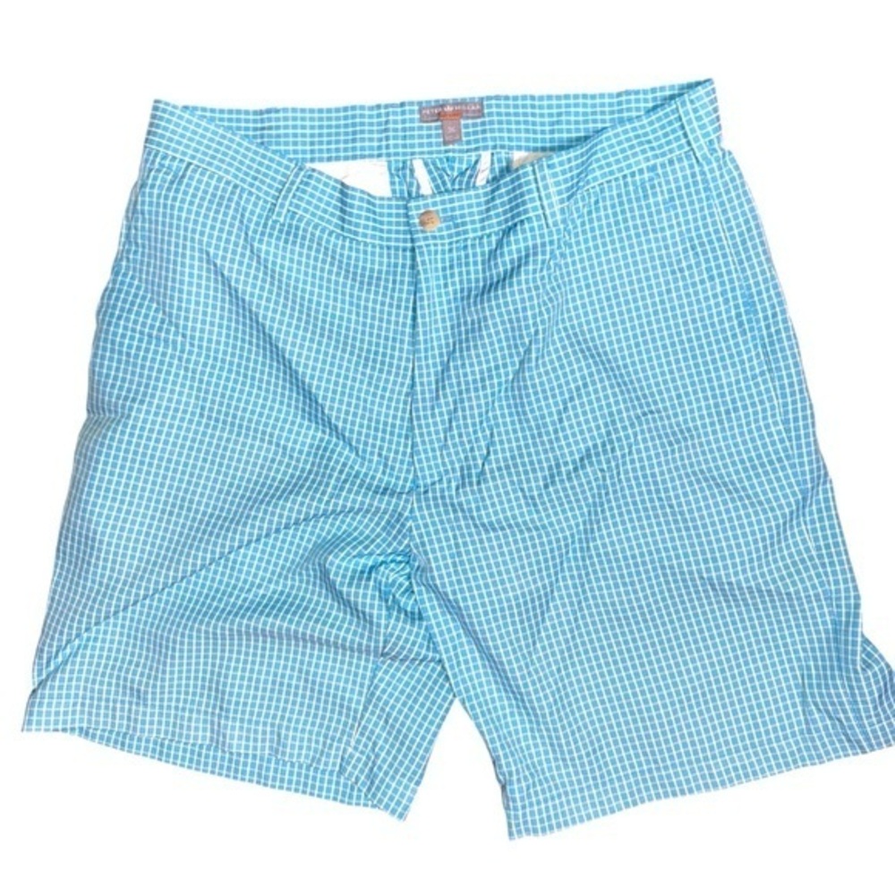 Peter Millar Shorts Mens 36 Blue
White Check Wicking Golf Performance Activewear
